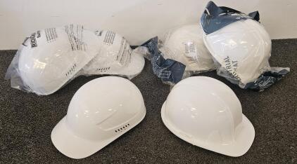 Pyramex SL Series White Hard Hat 6pt Ratchet ANSI Z89.1 & Ridgeline Bump Cap HP40010 Set