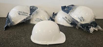 Five Pyramex SL Series Full Brim Hard Hats, White, 6-Point Ratchet Suspension, ANSI/ISEA Z89.1-2014 Type 1 Class E