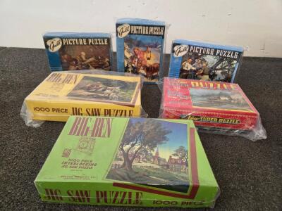 Vintage Big Ben, Guild, Super Puzzle 1000/500 Piece Jigsaw Lot - Sealed, Multiple Themes