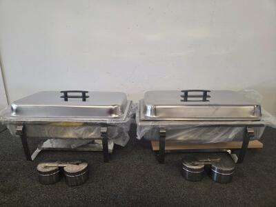 First Street Stainless Steel Full Size Chafers With Dome Covers And Fuel Holders