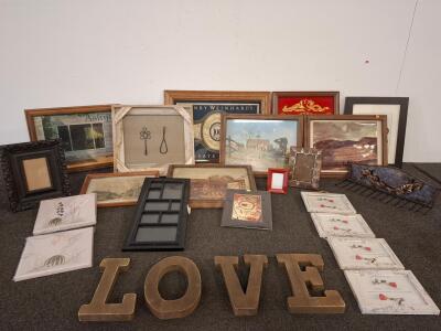 Picture Frames, Wall Art Prints, Decor Letters, Vintage & Modern Styles, 20 Pieces (Shelf M)