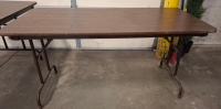 2 Rectangular Folding Banquet Tables, Laminate Top, Metal Legs - 3