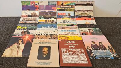 Vintage LP Vinyl Records - Johnny Cash, Elvis, Classics, Country, Rock, 30+ Albums (R)
