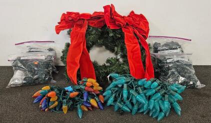 Holiday LED String Lights & Decor &ndash; C9 Blue, C9 Multicolor, Mini Red & Warm White, Garland, Wreath