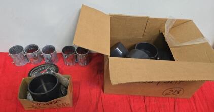 12x AMC 5" SCH 40 PVC Pipe Caps & 12x WILL-JAX EC03 1/2" Conduit Mount Bases, USA