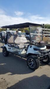 Electric 6-Seater Golf Cart, 5000W Motor, 48V 130Ah Lithium Battery, 45 km/h Top Speed Color White