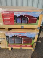 SDLANCH SDLC2545DGMS 25'x45' Double Garage Metal Shed, 14.76' Height, Wine Red - 3