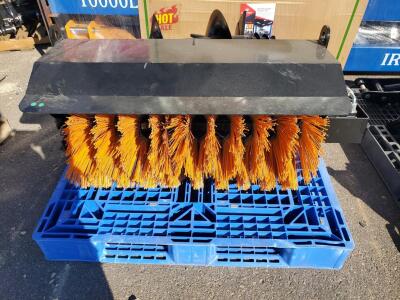 Skid Steer Angle Broom Attachment, 72" Width, Hydraulic Angle, Poly Bristles, Hydraulic Hoses