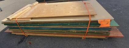 Mixed Lot 16 Sheets 4x8 Plywood & MDF, Various Finishes, Approx. 1000 lbs