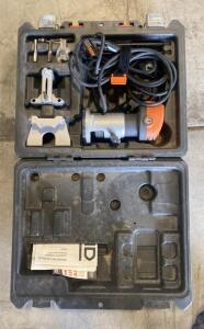 RIDGID R2401 Laminate Trimmer Kit, 5.5-Amp, 1/4" Collet, Corded, w/ Case and Accessories - Powers In