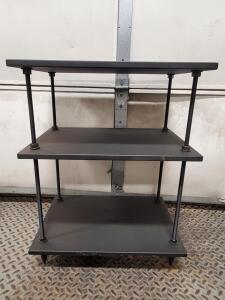 Three-Tier Audio Rack with MDF Shelves and Spiked Feet