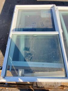 AMSCO Double Hung Vinyl Window, 36"x60", White Frame, New Construction, Double Pane Glass