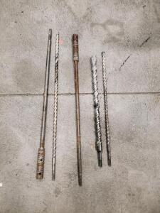 Assorted SDS-Max Rotary Hammer Drill Bits & Chisels, 12-36" Lengths, 3/4" to 1-1/2" Diameters