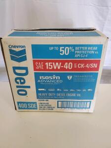 Chevron Delo 400 SDE 15W-40 Diesel Engine Oil, 3 Gallon Case, API CK-4/SN, ISOSYN Technology