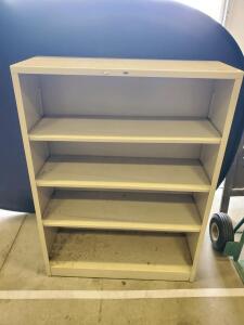Steel Bookcase, 4 Adjustable Shelves, Beige, Approx 59"x34"x13" Metal Office Shelf