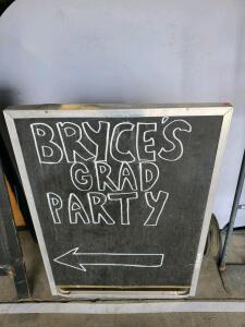 A-Frame Aluminum Sidewalk Chalkboard Sign, 36"x24", Foldable, Black Erasable Surface