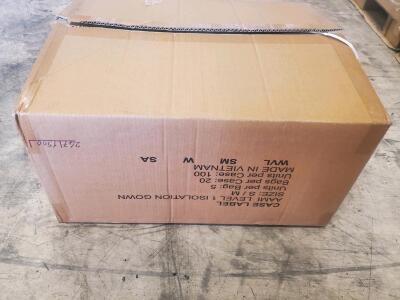 AAMI Level 1 Isolation Gowns S/M 100% Polyester, Box of 100, Reusable, FDA EUA, White