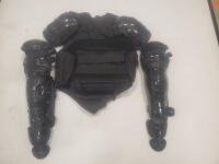 Riot Control Body Armor Set with Torso and Leg Protection, Adjustable Fit, Black