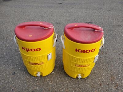 Igloo 400 Series 5-Gallon Industrial Water Coolers, Heavy-Duty Polyethylene, Push-Button Spigot