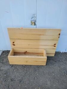 Natural Pine Wooden Planter Box 32" x 8" x 8" &ndash; Rectangular Indoor/Outdoor Flower Box