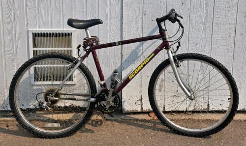 SCORPION Rigid Mountain Bike, 18-Speed, 26" Wheels, Maroon/Silver