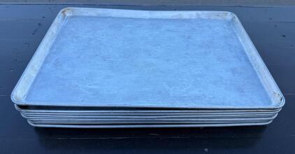 Set of 9 Commercial Full Size Aluminum Baking Sheet Pans 18"x26" &ndash; Reinforced Rim