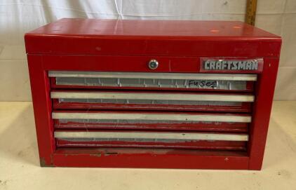 Craftsman 4-Drawer Metal Tool Chest, 26" Wide, Red Steel, Lockable Top Compartment
