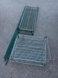 48"x18"x72" Wire Shelving Unit, 4 Adjustable Shelves, Mixed Chrome & Green Finish, Heavy Duty