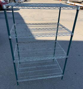 Heavy Duty 4-Shelf Wire Rack, Chrome, 48"x18"x72", Adjustable, Steel, Green Posts