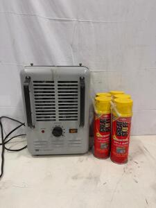 White-Westinghouse Electric Space Heater, 1,500W, Adjustable Thermostat, Analog Controls, Grey & More