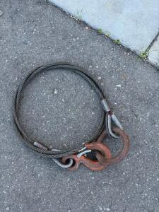 7/8" x 8 ft Wire Rope Sling with Plate Hook, WLL 17,200 lbs