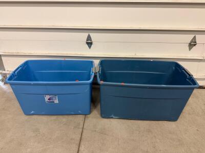 Sterilite 35 Gallon Storage Tote, Model 1995, Blue, 32.5"x19.25"x18.625", Polyethylene Plastic & More