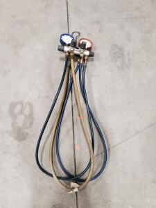 Yellow Jacket Series 41 Analog Manifold Gauge Set, 3 Hoses, 60" Length, R-22/R-404A/R-410A Compatible