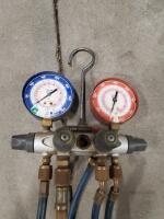 Yellow Jacket Series 41 Analog Manifold Gauge Set, 3 Hoses, 60" Length, R-22/R-404A/R-410A Compatible - 3