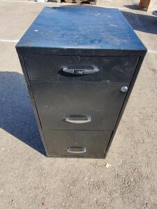 Black Metal 3-Drawer Vertical Filing Cabinet with Lock, Full Extension Drawers