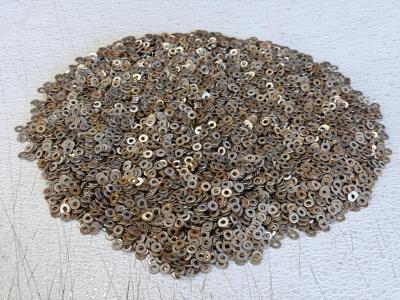 Bulk Lot 1,000 Flat Steel Washers, 0.25" OD x 0.093" ID, Used, Uncoated, Hardware Fasteners