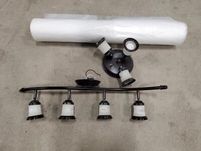 (2) Ceiling Lights with A Roll of Plastic Traps