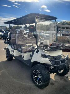 HQ100 6-Passenger Electric Golf Cart, AC Motor, 48V, Lifted, Sunroof, Rear Flip Seat, Black Assembly is Required