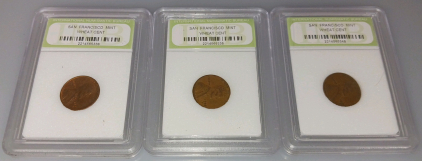 (3) San Francisco Mint Wheat Cents