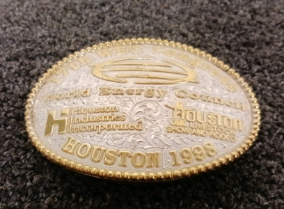 "17th WEC Congress World Energy Council Houston 1998" Belt Buckle