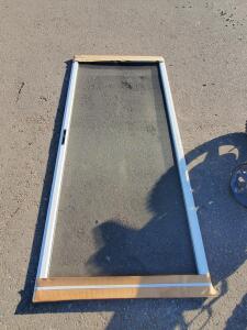 Standard Aluminum Sliding Screen Door Panel 80"x36" White Frame Fiberglass Mesh Black Handle