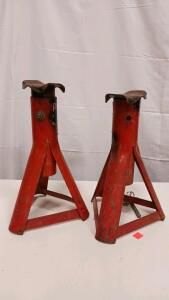 10-Ton Pin-Type Steel Jack Stands, Adjustable Height 18.5" to 30", Set of 2