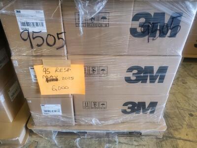 (OFFSITE) 3M 9505+ KN95 Respirator Masks, Bulk Pack, 500/Case, Exp 2025, Lot SH2005031
