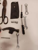 Assorted Hand Tools Set: Empire 25' Tape, 2 Hammers, Snips, Wrenches, Screwdrivers & Case - 3
