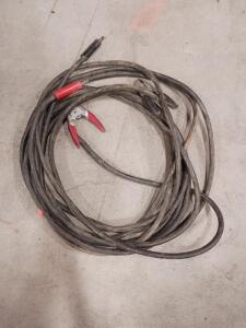 Heavy-Duty 20 ft 2 AWG Jumper Cables, 400-600A, Alligator Clamps, Red/Black, 12/24V Compatible