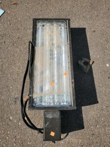 4-Lamp T8 Industrial Fluorescent Light Fixture with External Ballast Enclosure