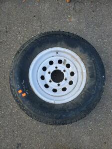NANKANG LOAD MAX RADIAL ST225/75R15 Trailer Tire with 15" Steel 8-Lug Wheel, Valve Stem Included