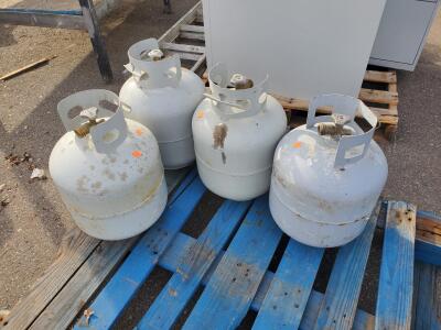 20 lb Propane Gas Cylinders | Standard BBQ Tanks with OPD Valves, Steel | Set of 4