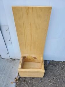 Single-Chamber Wooden Planter Box, 18" x 8" x 6", Natural Finish