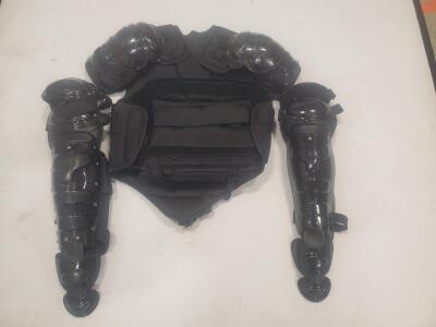 Riot Control Body Armor Set with Torso and Leg Protection, Adjustable Fit, Black